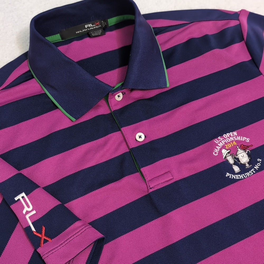 RLX Ralph Lauren Polo Shirt Men L S/S Golf US Open Championships Pinehurst No. 2